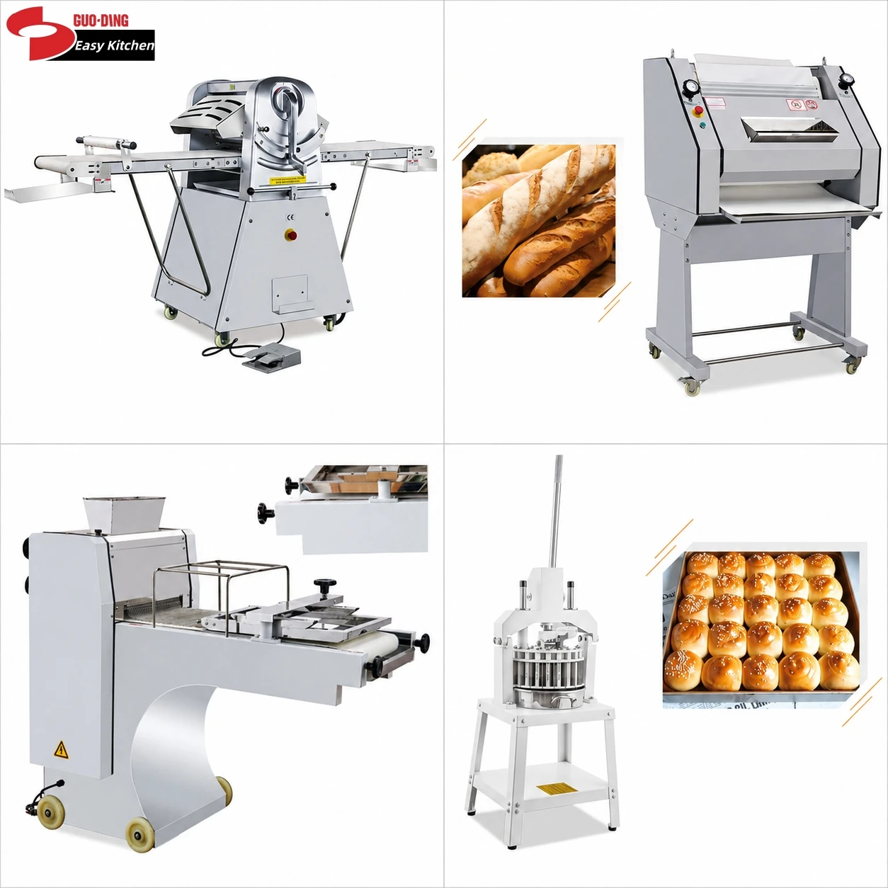 Fully Automatic Bakery 20-500g Adjustable Dough Rounder Machine Toast baguette Moulder Hamburger Pizza Dough Divider Sheeter