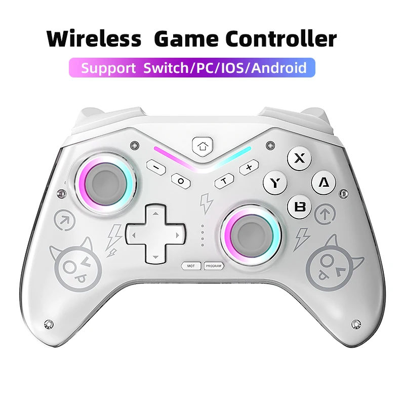 

Беспроводной Bluetooth USB-геймпад с проводным подключением для Nintendo Switch, Android, iOS, iPhone, Steam, PC, TV, контроллер RGB, аксессуары Hall Accessories