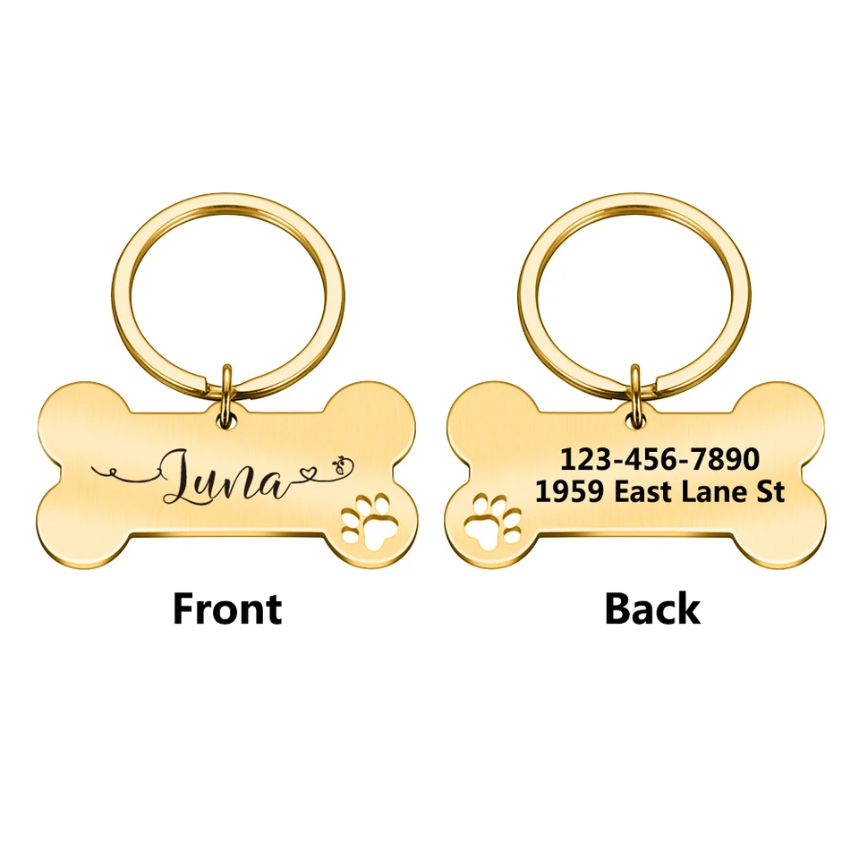 1pc Creative Custom Text The name of the love wavy line Personalized Dog Tags Customized Dog Collar With Name For Dog Tag Name, image 4