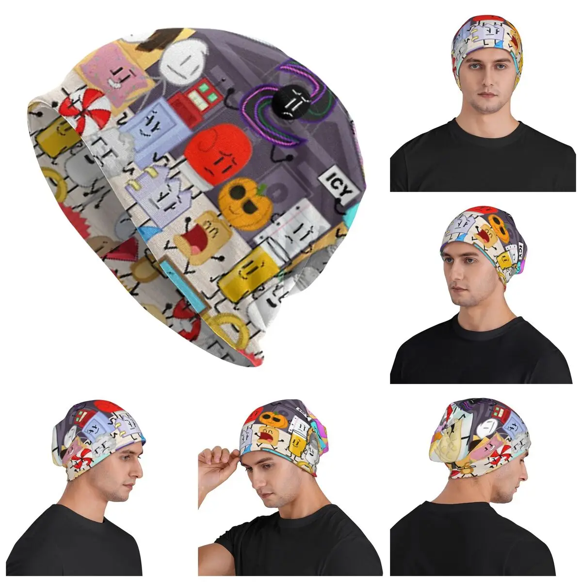 

Плакат Object-All-Stars BFDI, теплая вязаная шапка, шляпа в стиле хип-хоп, осенне-зимние уличные шапки, шапки для взрослых унисекс