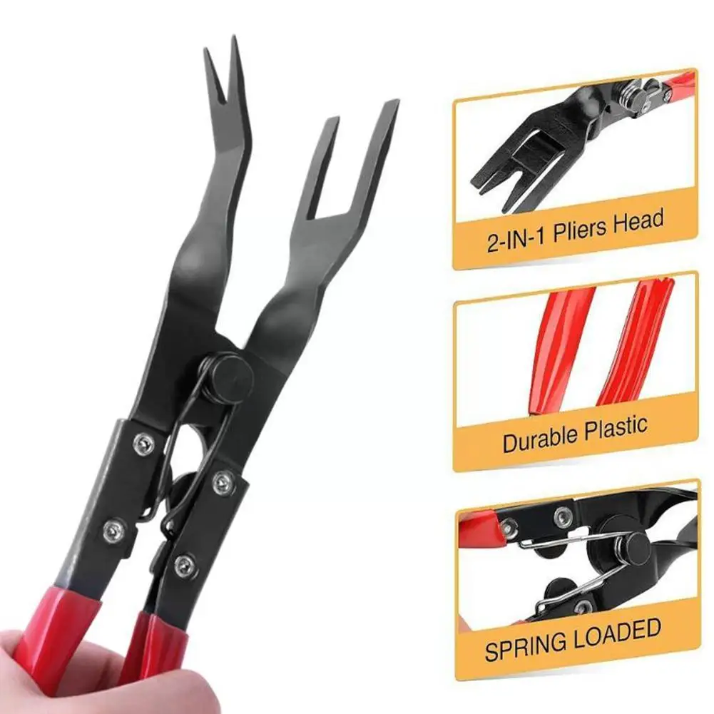 Car Door Trim Clip Pliers Removal Tool Panel Fascia Plastic Snap Upholstery Rivet Fastener Remover Tool Snap Pliers I1U8