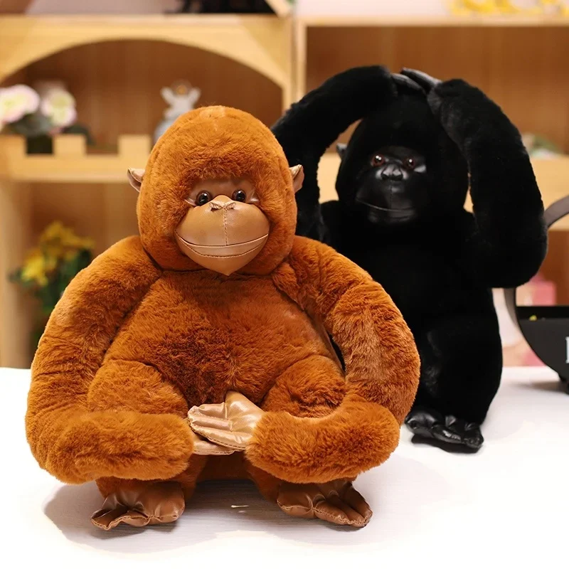 Kawaii Simulation Gorilla Doll Plush Toy Ape Monkey Black Gold Just Lovely Net Red Rag Sent Boys Girls Birthday Gift Home Decor