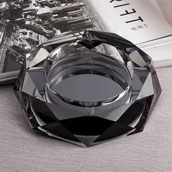 Crystal Ashtray, glass home, living room, big creativity, personality, fashion, high-end European gifts, black ashtray