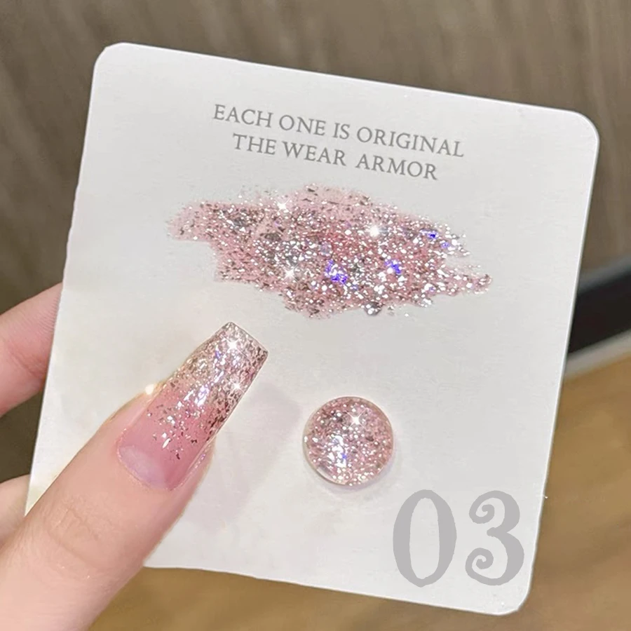 SHAKA 10ML 9-Color  White Nails Star Series Glitter Gel Nail Polish 2025 Flash Platinum Sequins Nails Brown Nails For Christmas