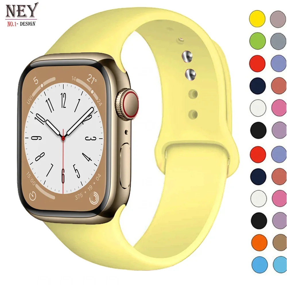 Silikonowy pasek do zegarka Apple Watch 44 mm 45 mm 40 mm 41 mm 42-38 mm 45 mm sportowa bransoleta iwatch serii 8 7 6 5 4 3 SE 9 Ultra 2 49 mm