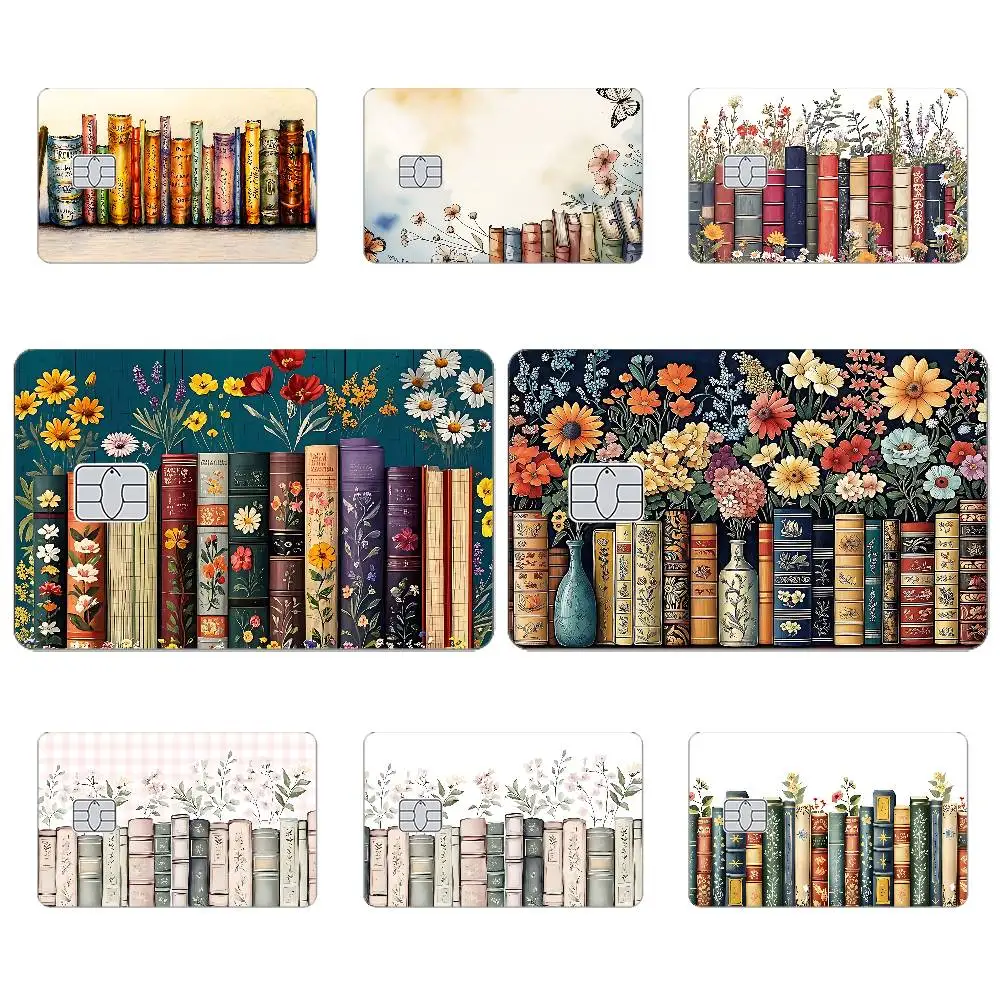Spring Flower Book Card Skin Stickers Matte Suitable For VISA Card Bus And Subway Contactless IC Cards