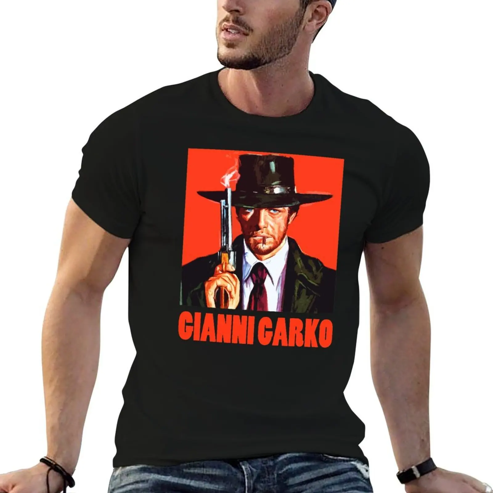 Gianni Garko - Camiseta Sartana Spaghetti Western, camiseta para hombre, camisetas lisas con estampados, camiseta de lujo para hombre