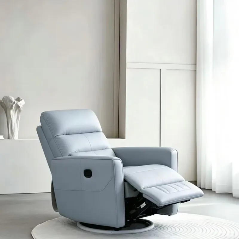 Swivel Rocking Reclining Chairs Commercial Furniture Leather Upholstery Modern Design Metal Frame Customized Professional