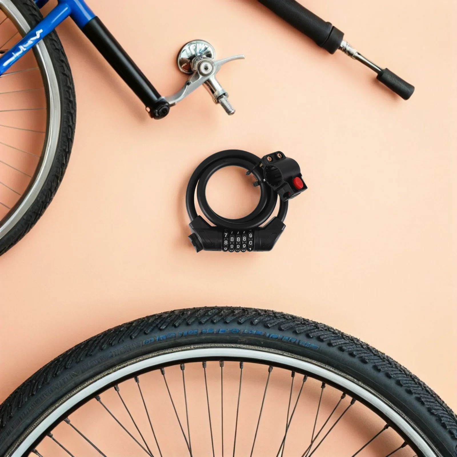 

Bike Lock 5 Digit Combination Resettable Anti Theft Cable for Mountain Road Bike Scooter Lock