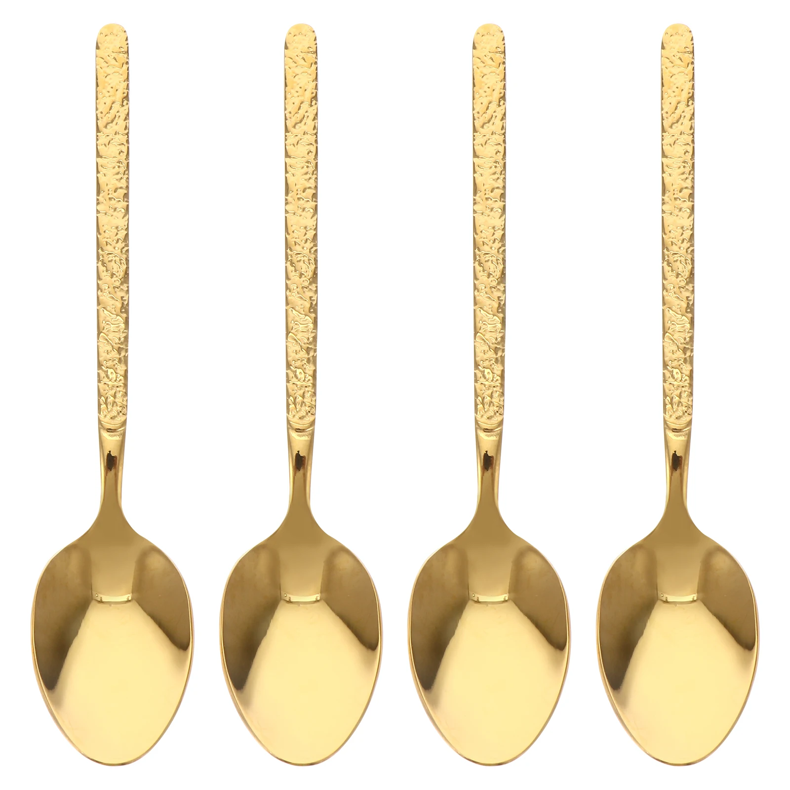 

Golden Dessert Spoon Stainless Steel Ice Cream Spoons Watermelon Small Cake Vintage Home Tableware Corrosion Resistant Easy