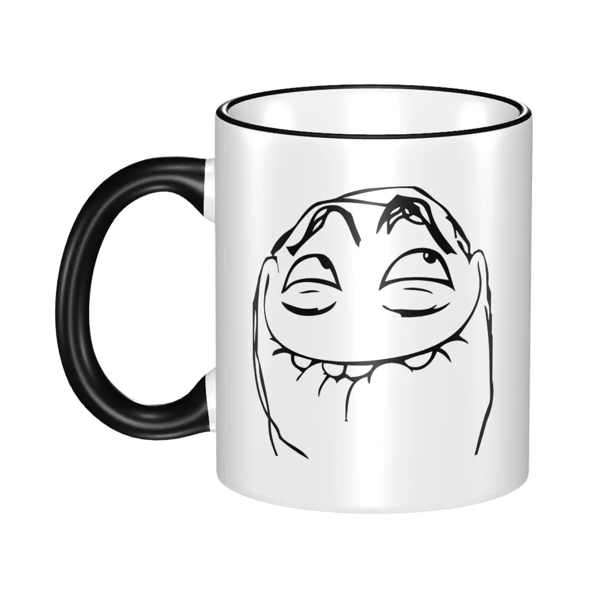 RAGE COMIC   Trippy Lulz Rageface Gift Mug for Women Men Fun Tea Cup Present for Home