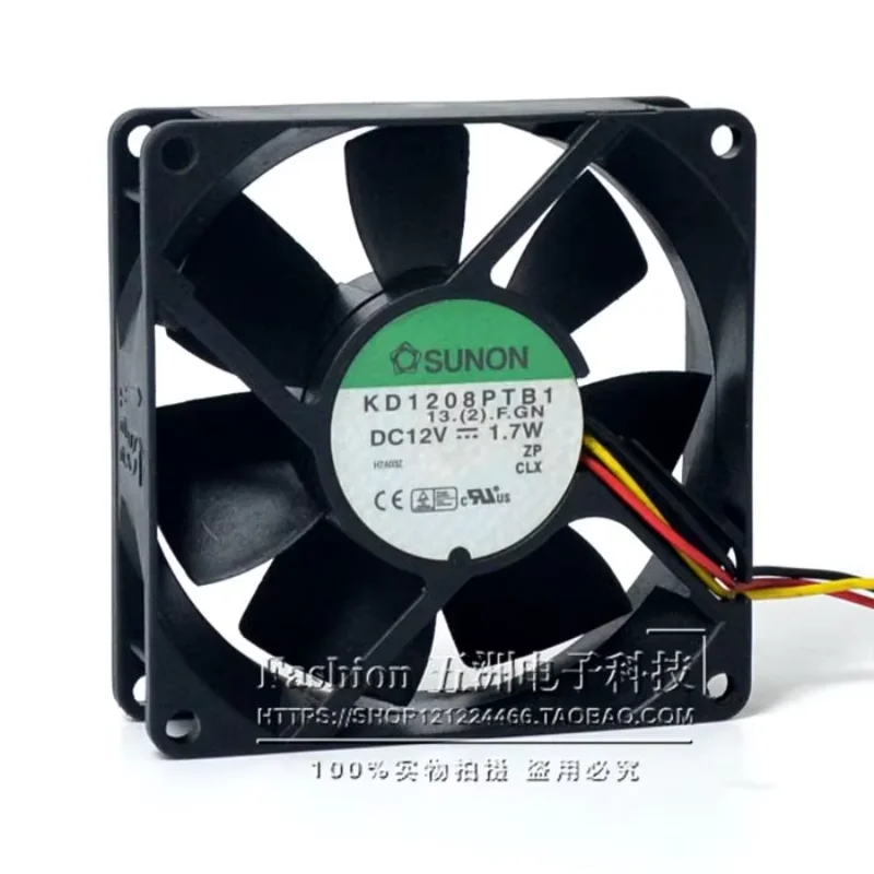 SUNON KD1208PTB1 13.(2).F.GN DC 12V 1.7W 80x80x25mm 3-wire Server Cooling Fan