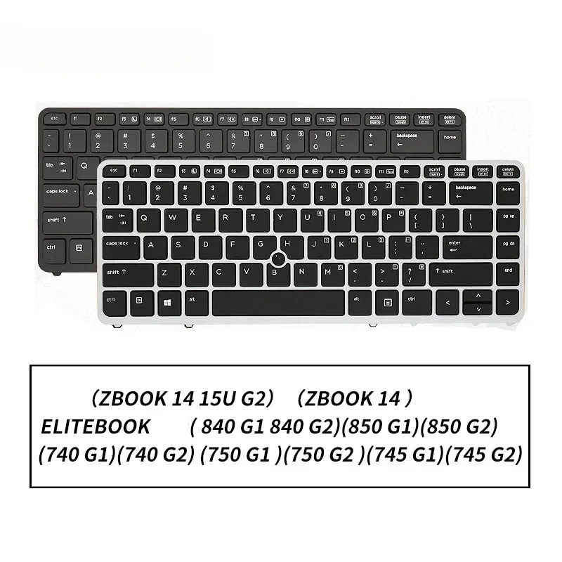 New laptop keyboard for HP ZBook 14 15U G2 EliteBook 840 850 740 750 G1 G2