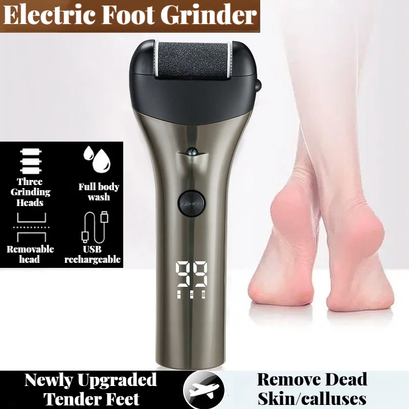

Новая электрическая пилка для ног с интеллектуальным цифровым дисплеем — 3-скоростное регулируемое средство для удаления омертвевшей кожи и шлифовальная машина для мозолей для дома и салона