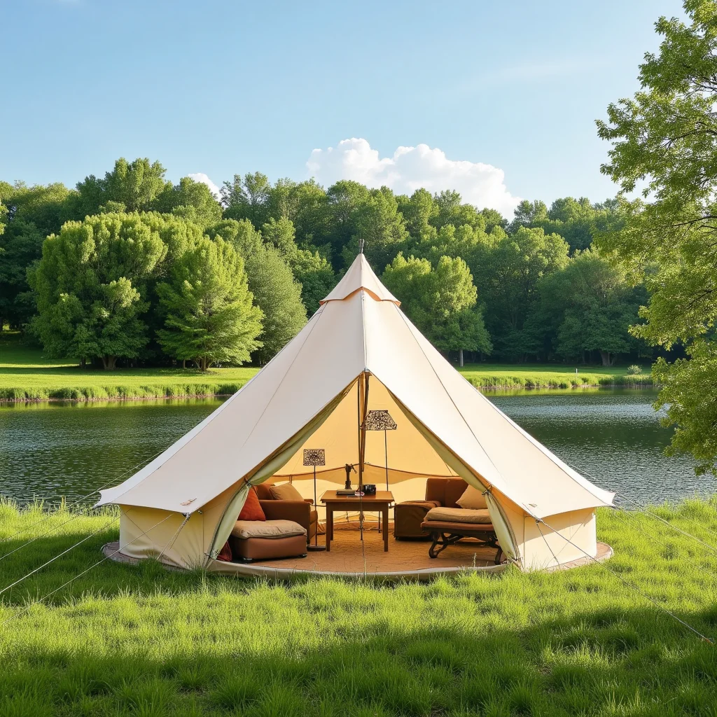 

Factory Wholesale Glamping Family Outdoor Camping Tent Large Space Camping Tent