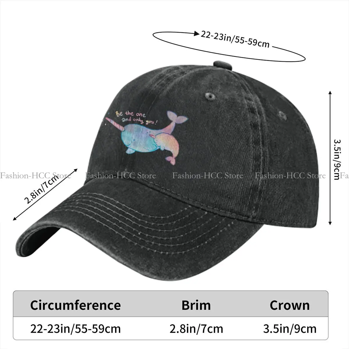 Washed Men's Baseball Cap Be A Unique Narwhal Trucker Snapback Caps Dad Hat Narwhal