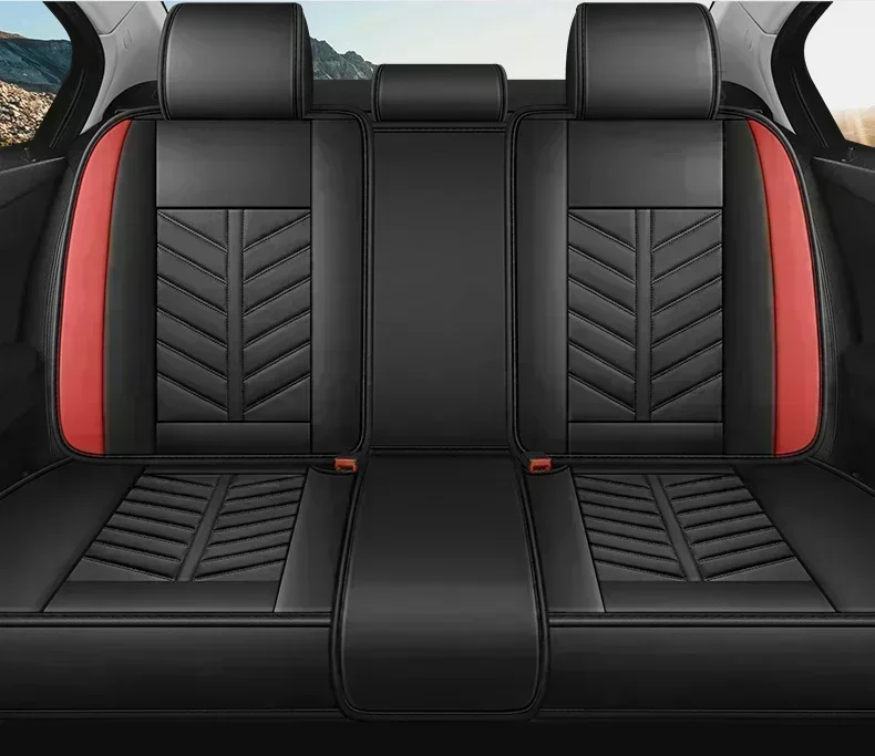 غطاء مقعد سيارة لكيا مصنوع من جلد البولي يوريثان عالي الجودة ناعم بالكامل مقاوم للماء وغطاء مقعد مقاوم للاهتراء مجموعة كاملة من 5 مقاعد #4