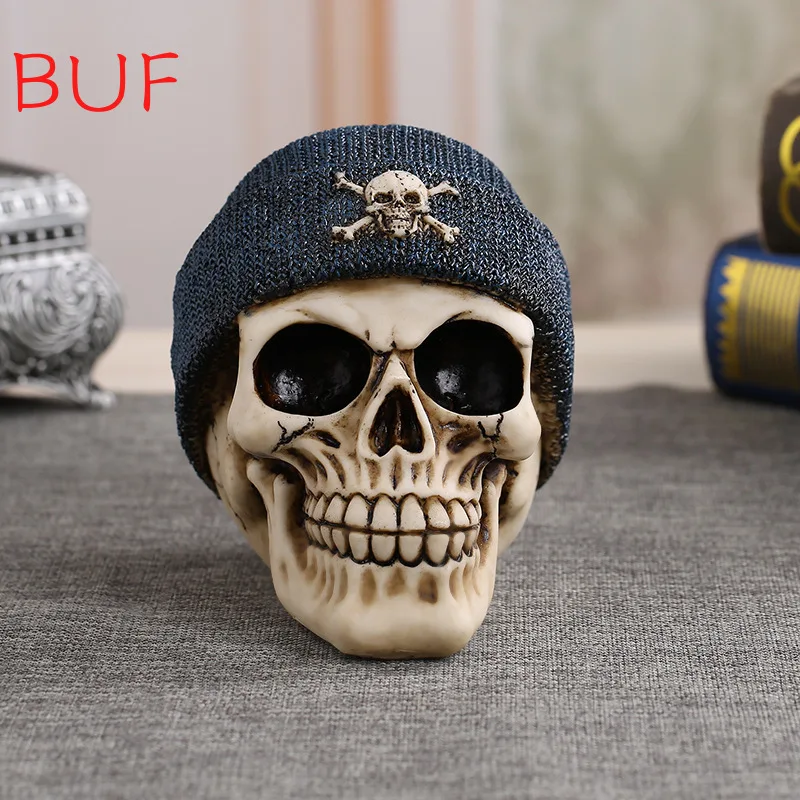 

Unique Halloween Gift Idea: Home Decor Resin Skull Figurine Sculpture for Art Lovers Room Decoration Accessories Skull Model