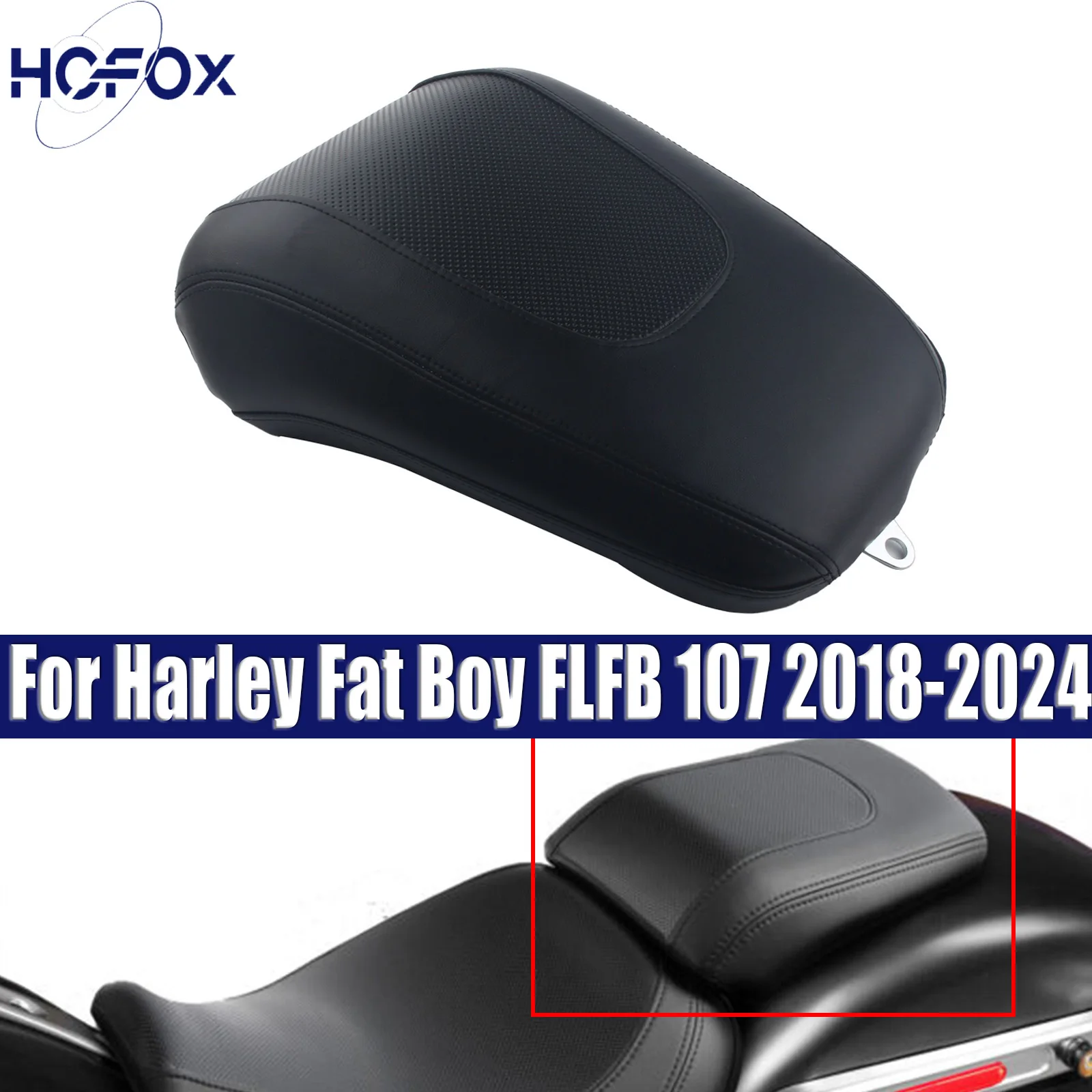 

For Harley Fat Boy FLFB 107 2018-2024 2020 2023Motorcycle black Passenger Soft Tail Rear Pillion Seat