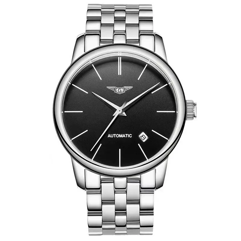 ساعة Guanqin الأصلية للرجال ساعة ميكانيكية أوتوماتيكية بالكامل حزام جلد طبيعي للرجال من أفضل العلامات التجارية رفيعة للغاية مقاومة للماء