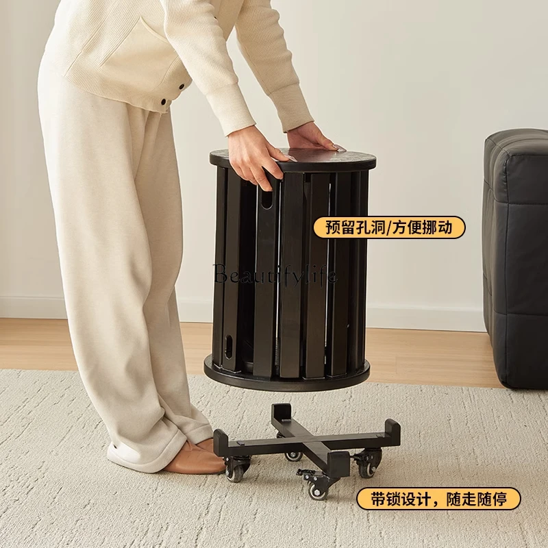 

Solid Wood Stool Household Stackable Four-in-One with Pulley Tea Table