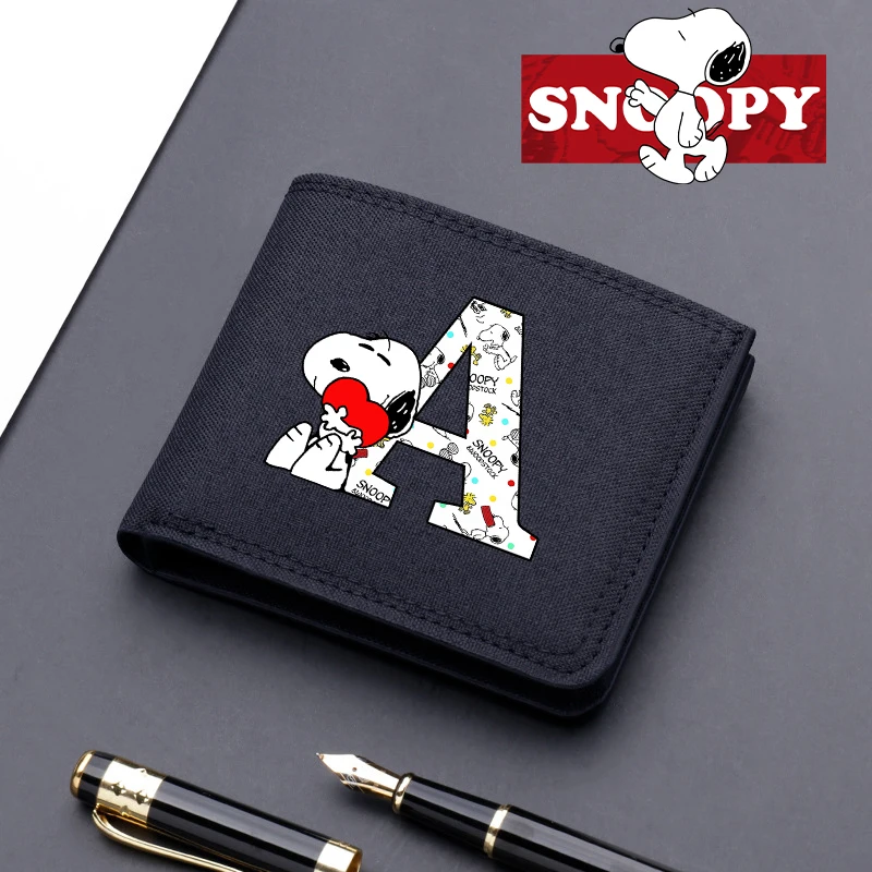 Snoopy Nylon Wallets Fashion Men Card Holder Wallet Male Money Short Purse Credit Bag Cute Cartoon Anime Printing Birthday Gifts