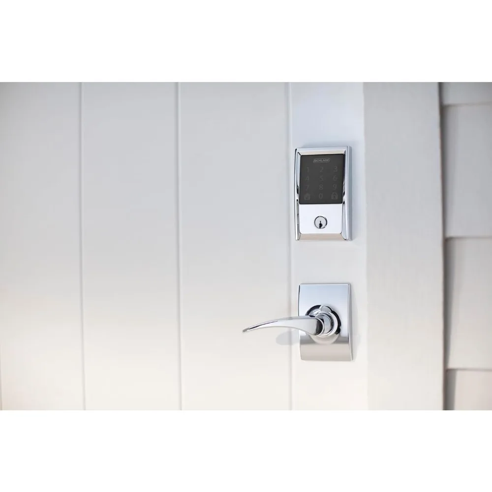 Schlage Encode Smart WiFi Deadbolt with Century Trim In Bright Chrome