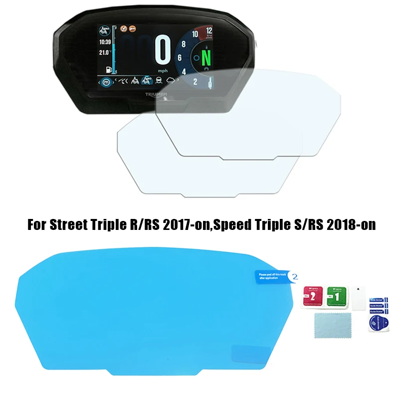 Für Street Triple R/RS, Speed Triple S/RS 2018–2023 Motorrad-Cluster-Kratz-Displayschutzfolie