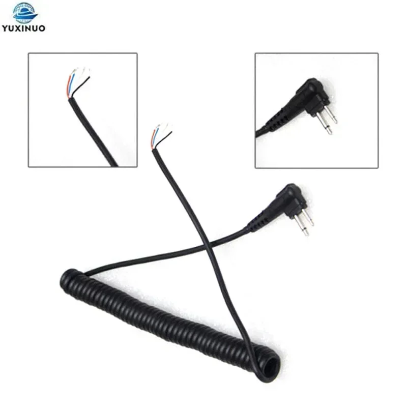 DIY 2 pin 4 Wire Speaker PTT Mic Microphone Cable for Motorola EP450 CP040 CP140 CP300 GP3188 GP3688 GP88 Hytera Wakie Talkie