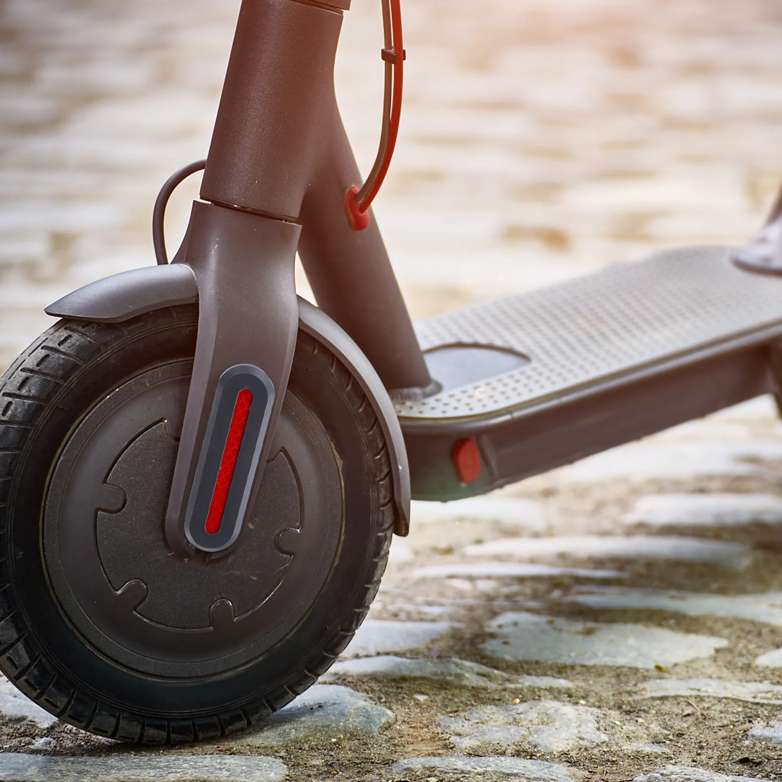 أغطية محور عجلات السكوتر الكهربائي، غطاء حماية أمامي وخلفي، غطاء مزخرف مقاوم للتآكل مع ملصق عاكس للدخن #4