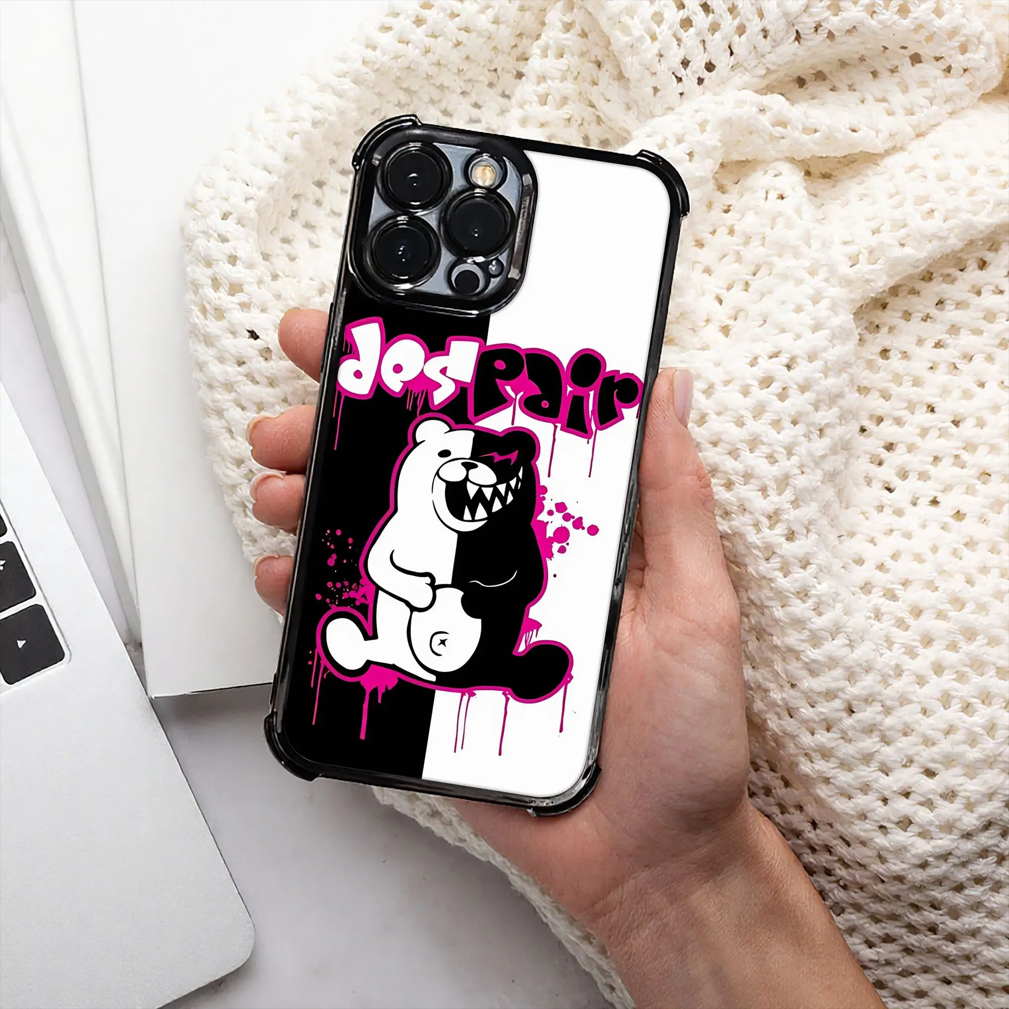 Danganronpa  Monokuma Despair Phone Case Graffiti Electroplating Process IPhone Various Models