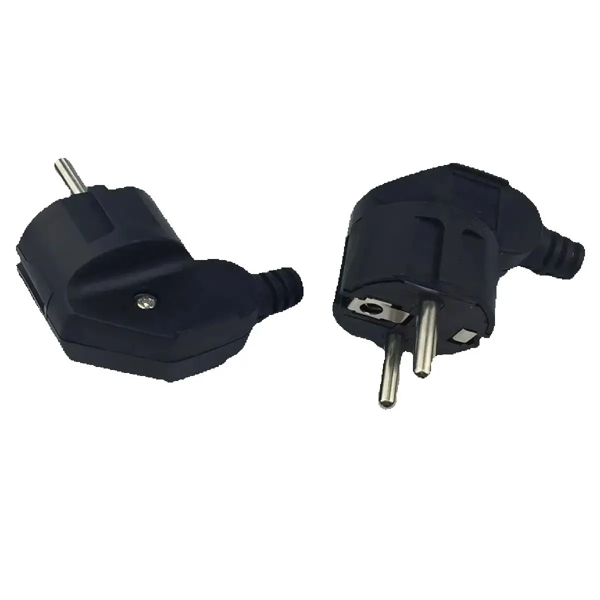 Black White 16A Elbow Ground EU Wiring Power Plug German France Assembly Power Cord Connector Plug Russia Detachable Schuko Plug