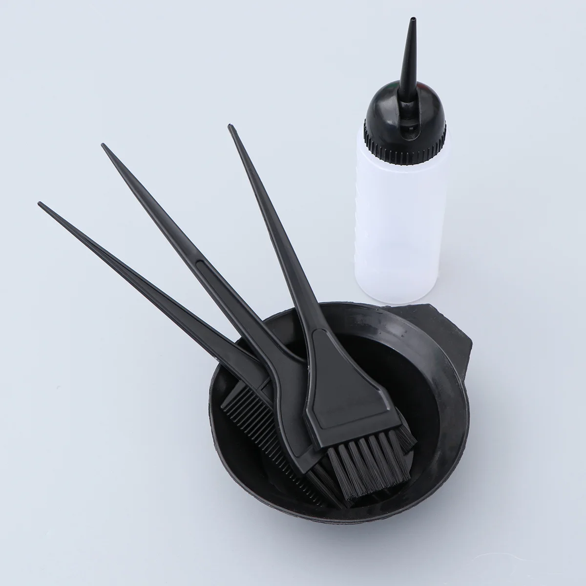 5 مجموعات مجموعة صبغ الشعر اكسسوارات لتقوم بها بنفسك وعاء تلوين الشعر فرشاة لا متاعب صالون المنزل 120 مللي زجاجة سوائل الصباغة السوداء