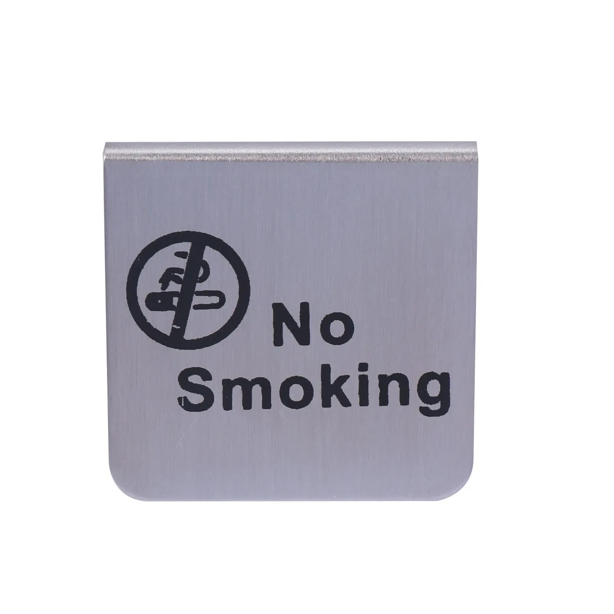 

No Smoking Table Tent Stainless Steel Double Side Free Standing Sign for Office Hotel Restaurant Banquets Indoor Outdoor Use