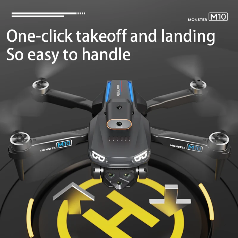 M10Pro Drone 8K Professinal 720P HD Camera Wide Angle Optical Flow Localization Brushless Motor Foldable Mini RC Quadcopter Toys