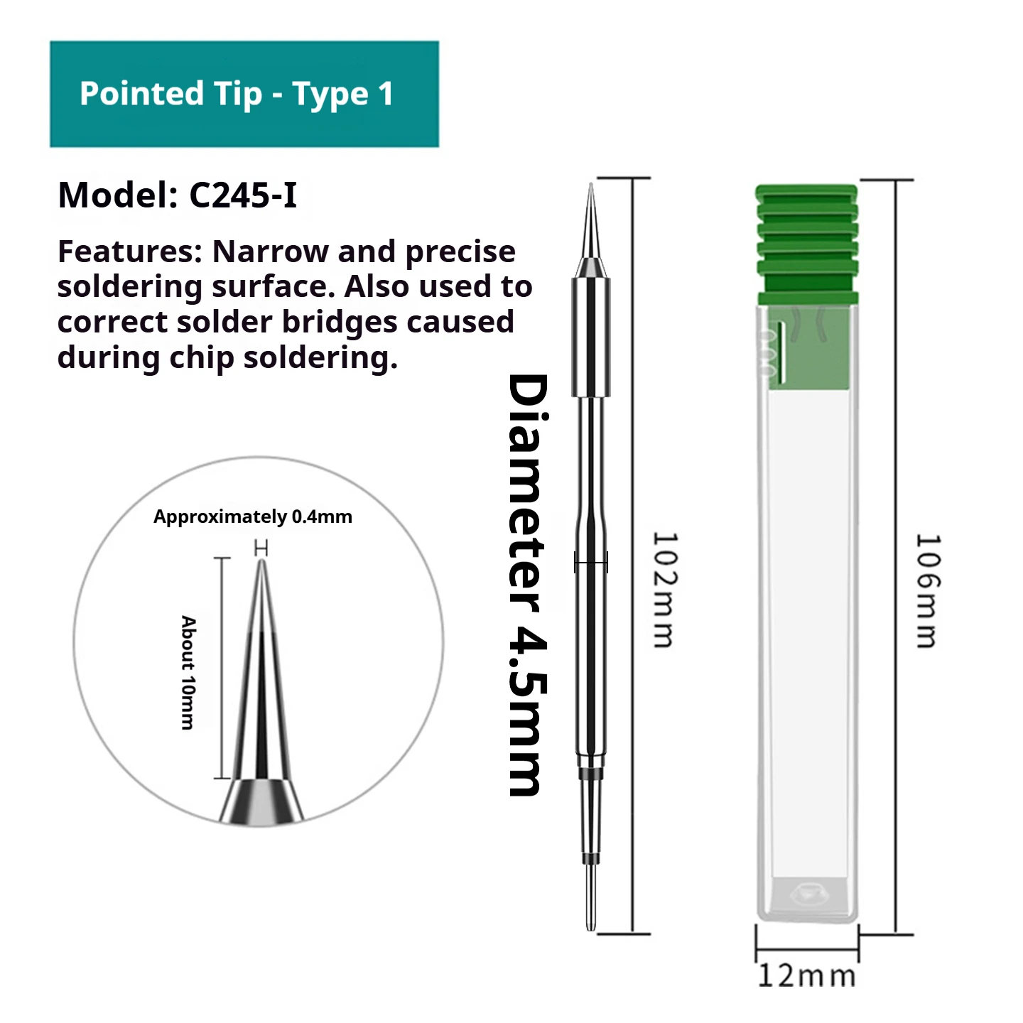 T245 integrated plug-in soldering iron, constant temperature soldering station, heating core, soldering iron tip, pure copper
