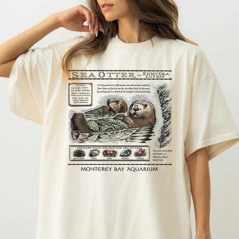 Vintage Sea Otters Monterey Bay Aquarium Shirt Otter Monterey Bay Aquarium Tees Otter Lovers Geschenkkleidung Retro Ozean-Kleidung