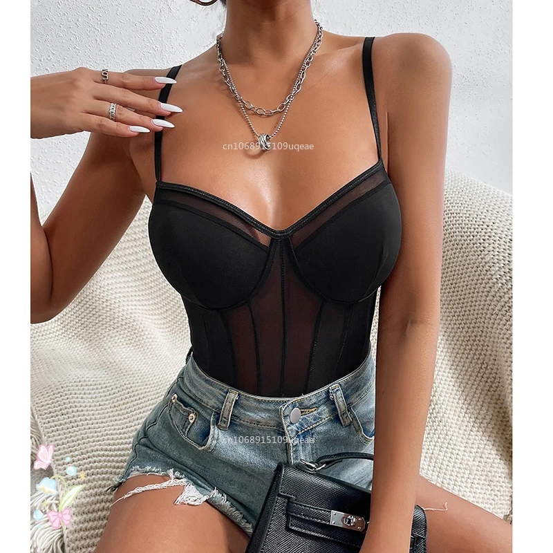 Sexy Bodysuit Shapewear Deep V-Neck Body Shaper Thong Shapers Waist Trainer Women Adjustable Strap Padded Push Up Bra Corset Top