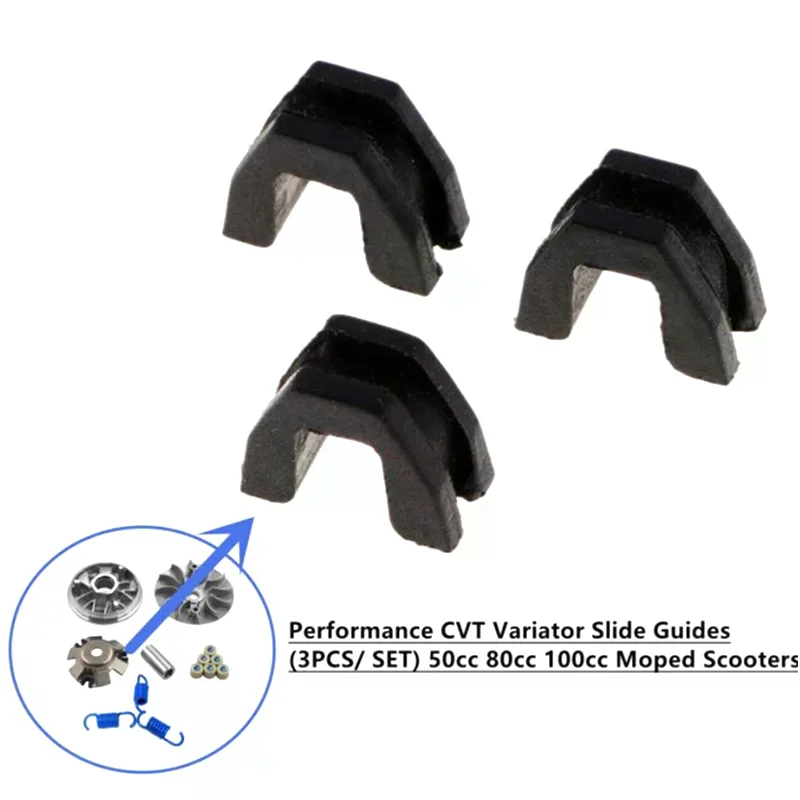 3 uds guía de variador deslizantes para 49cc 50cc 60cc 80cc 125cc 150cc GY6 139qm Scooter ciclomotor ATV