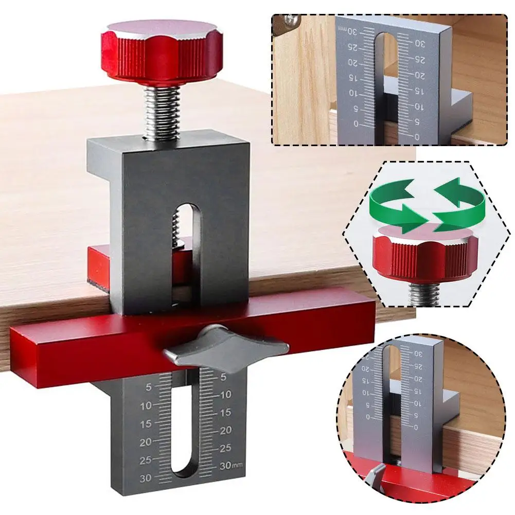 Auxiliary Tool For Cabinet Door Installation Aluminum Alloy Locating Door Plate Retainer Woodworking Auxiliary Tool For Cab D0X6