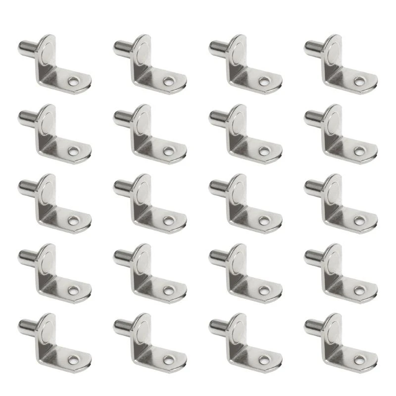 20Pcs Metal Cabinet Wardrobe Shelf Support Pins Studs Pegs Bookcases Shelves Seperator Storage Brackets Metal Pin M4YD