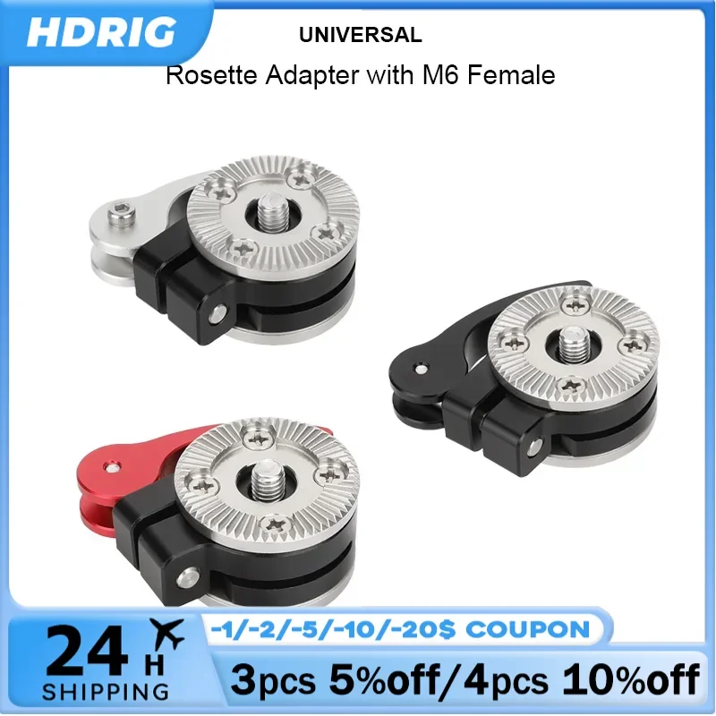 

HDRIG Camera Quick Adjust ARRI Rosette Adapter with M6 Female and Male Mounts For Cage Rig Accessories