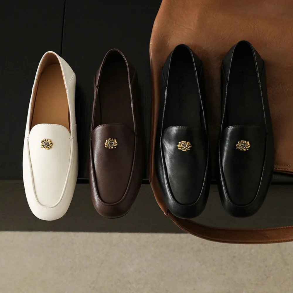 Spring Autumn Ladies New Small Leather Shoes Vintage Versatile Loafers British Style Fashion Anti Slip Shoes Casual Women's Flat