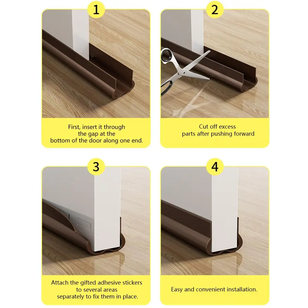 93cm PVC Flexible Door Bottom Sealing Strip SoundProof Gasket Weatherstrip Window Sealing Strip Wind Dust Blocker Protector