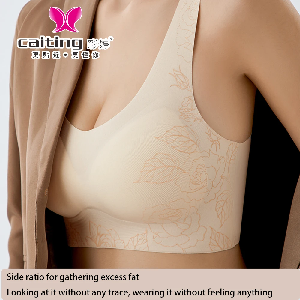 حمالة صدر مثيرة لاسلكية صلبة للنساء من CAITITNG ملابس داخلية سرية من فيكتوريا مع سترة بحواف منقوشة للراحة #2