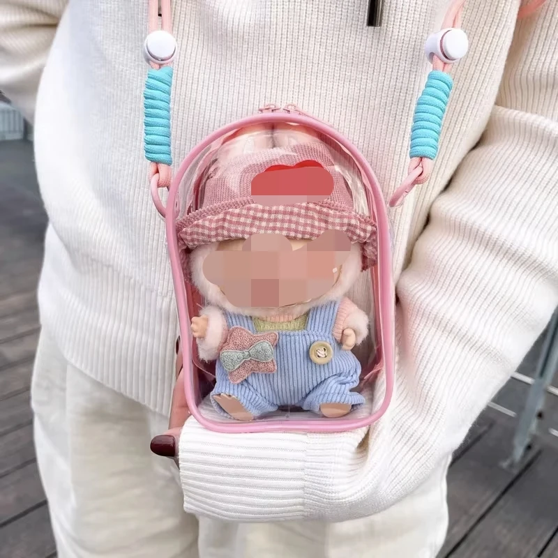 Labubu حماية حالة Labubu يجلس حزب 15 سنتيمتر القطن دمية الكتف الألم حقيبة بولي كلوريد الفينيل حقيبة التخزين Labubu المشي الغبار حقيبة #1