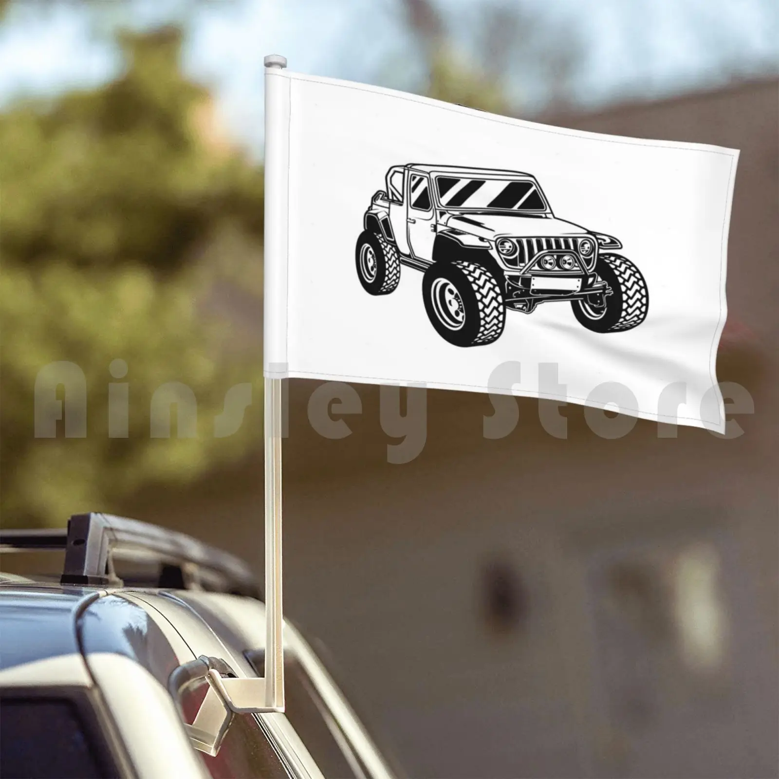 Offroad 4wd Car Flag Car Flag Funny 4 X 4 Car Offroad Off Road Truck Mud Landcruiser Terrain Racing Car