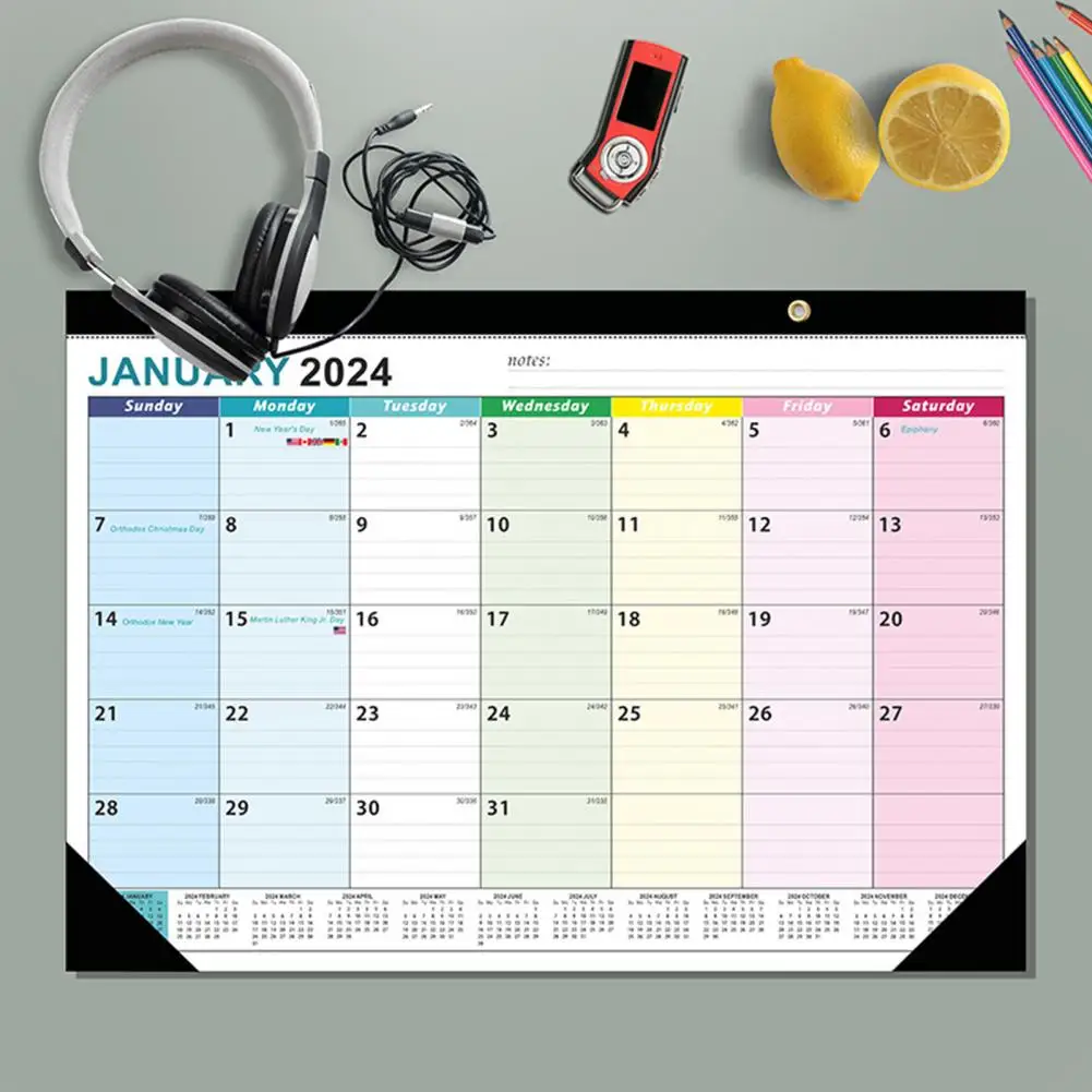 Calendario de pared multifuncional para citas, con amplio espacio Calendario de escritorio, Cuenta atrás de 2024 días, para 365-2024, 2025