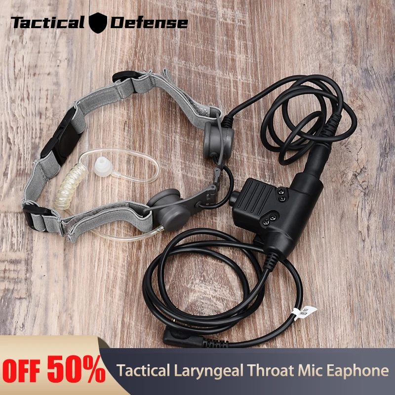 Tactical Laryngeal Throat Mic Eaphone Headset Microphone Walkie Earpiece Radio U94 PTT For Kenwood BaoFeng UV-5R UV-5X UV-82