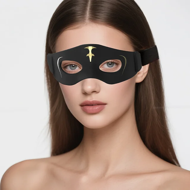 Rainbow logo personalizzato terapia di calore e luce rossa sotto il massaggiatore per gli occhi odm indossabile maschera per gli occhi per terapia della luce rossa a led